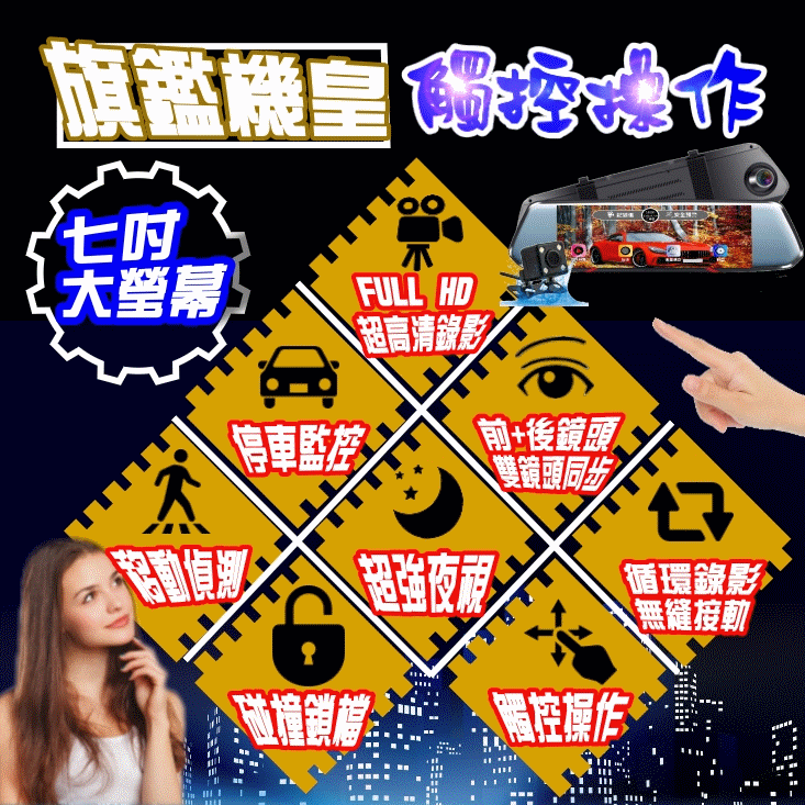 送32G卡【大視界 七吋觸控瑩幕GPS行車紀錄器】觸控操作 雙鏡頭 超強夜視 行車記錄器 GPS測速可選 行車紀錄器