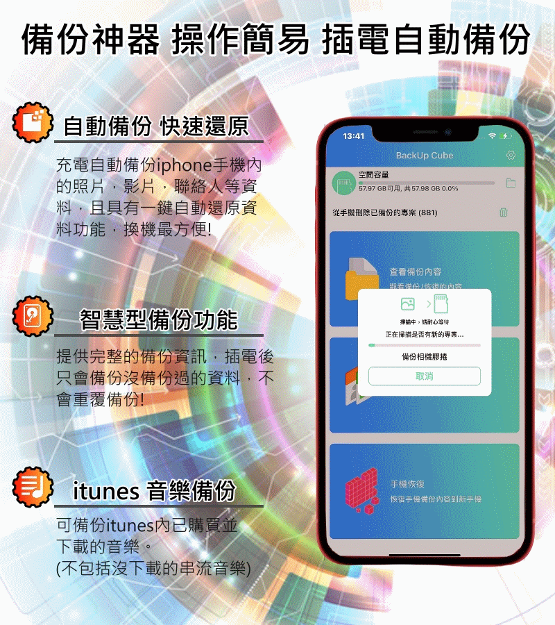 【iphone 專用 自動備份神器】備份豆腐頭 bakcup cube 自動備份 照片 影片 聯絡人